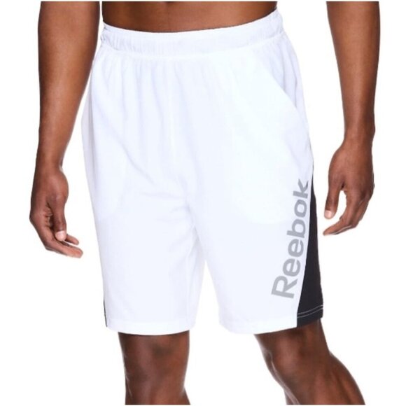 Reebok Mens Athletic Performance Shorts Size 2XL White/Black - Picture 1 of 6